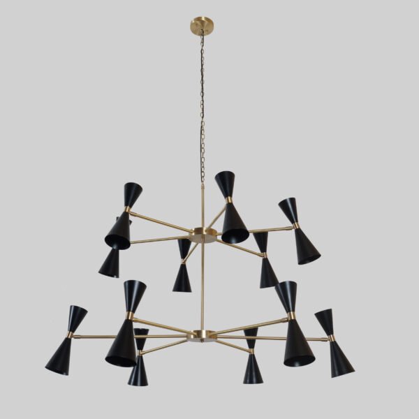 12 Stilnovo Style Raw Brass chandelier light Fixture - Image 3