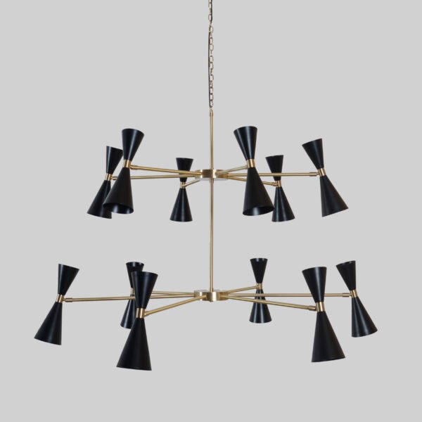 12 Stilnovo Style Raw Brass chandelier light Fixture - Image 2
