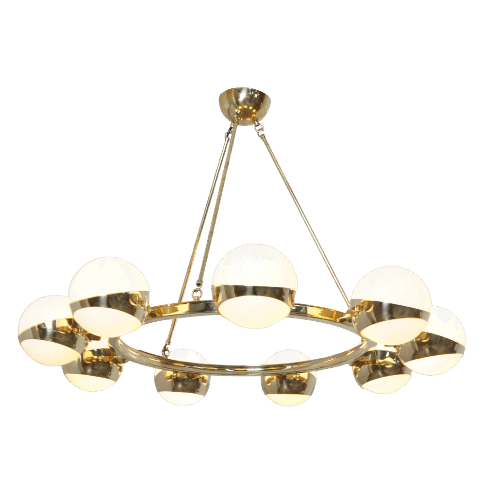 Brass Ring 9 Chandelier
