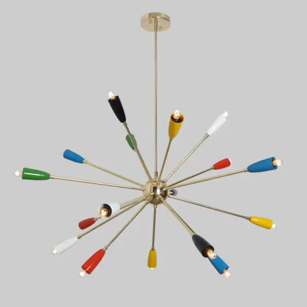 Eighteen Light Multi Color Sputnik Chandelier - Image 2