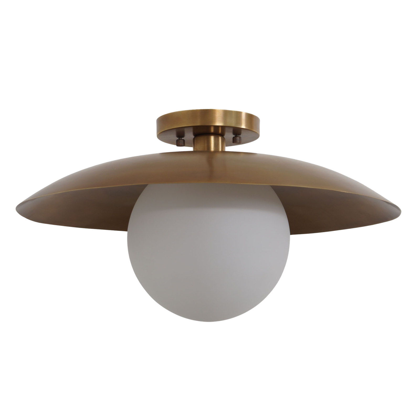 Single Globe Brass Flush Mount Ceiling Lamp