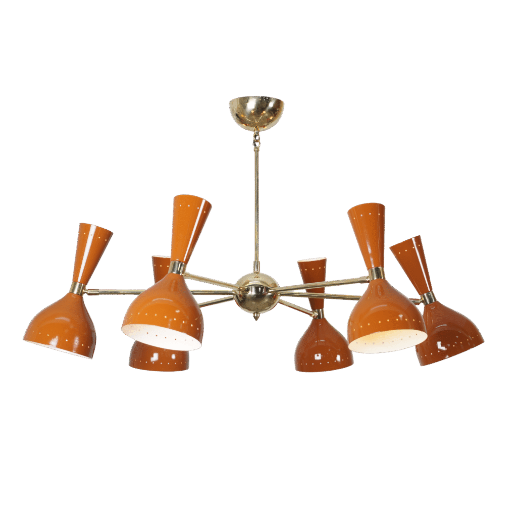 Diabola 5 Stilnovo Brass Chandelier Fixture