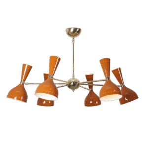 Diabola 5 Stilnovo Brass Chandelier Fixture