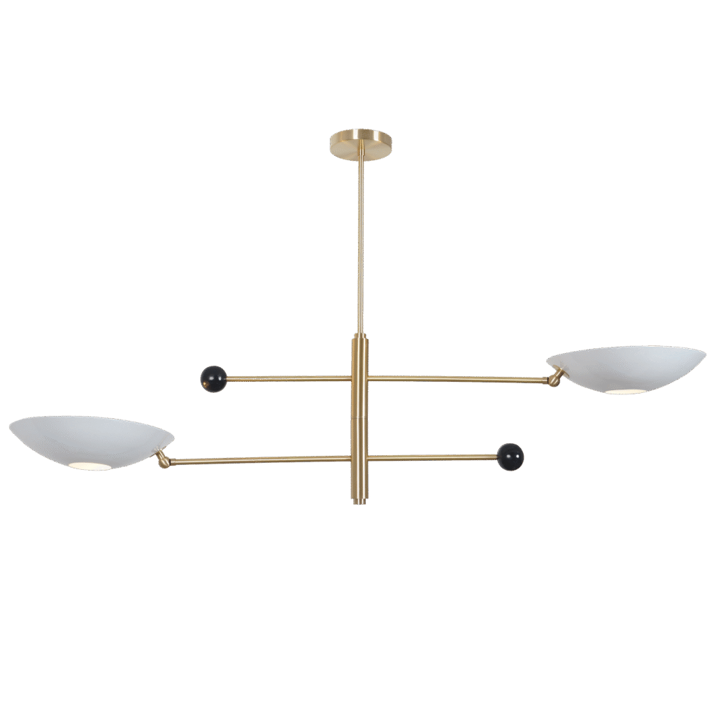 Orbital Two Rotating Brass Chandelier