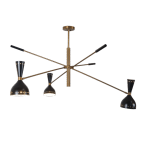 Triennale 3 Stilnovo Brass Chandelier