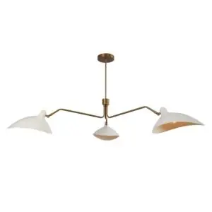 Three Light Brass Sputnik Chandelier