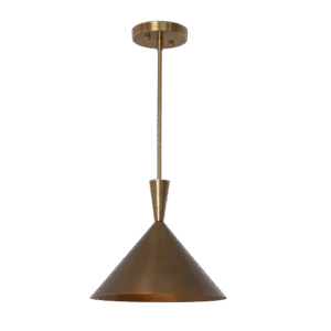 Contemporary Brass Cone Pendant Light