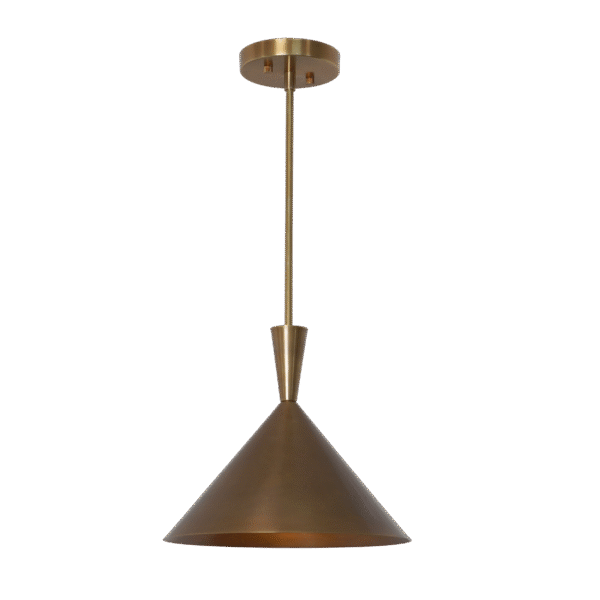 Contemporary Brass Cone Pendant Light