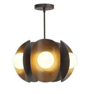Five Globe Brass Sputnik Tuna Chandelier Light Fixture