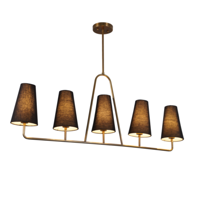 five-linen-shade-linear-light-brass-chandelier-fixture
