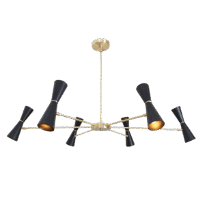 12 Lights Stilnovo Style Modern Brass Sputnik Chandelier