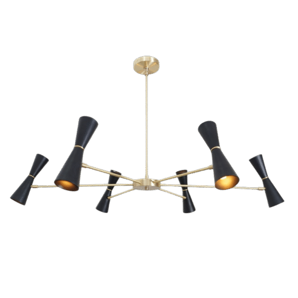 12 Lights Stilnovo Style Modern Brass Sputnik Chandelier