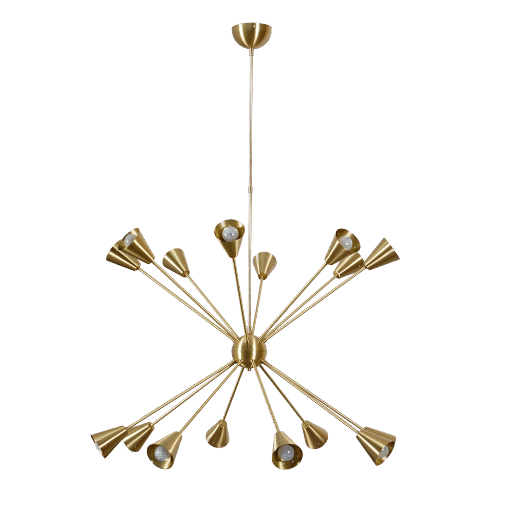 Sixteen Light Sputnik Chandelier Light Fixture