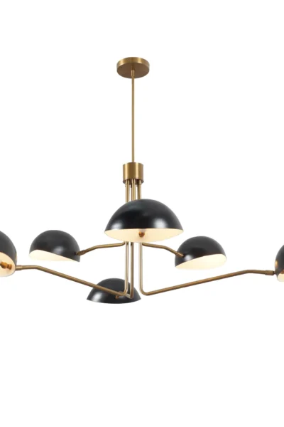 Convessi Six Arm Round Brass Chandelier