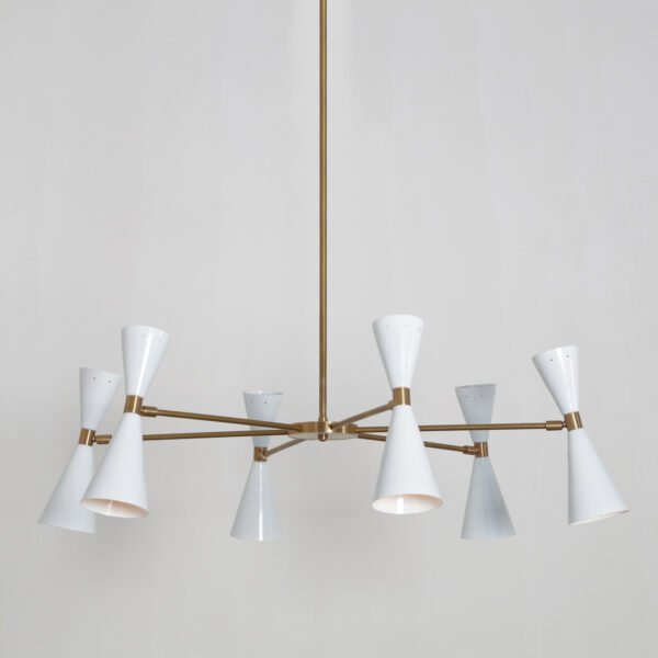 6 Stilnovo Style Raw Brass chandelier light Fixture - Image 4