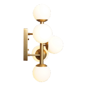 Five Globe Brass Wall Sconce