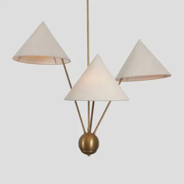 Modern Brass Mantis 3 Chandelier - Image 2