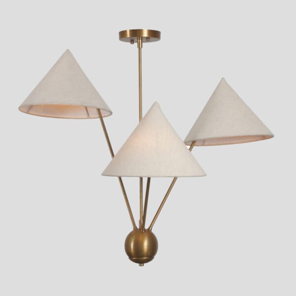 Modern Brass Mantis 3 Chandelier