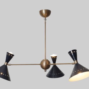 3 Cone brass sputnik chandelier