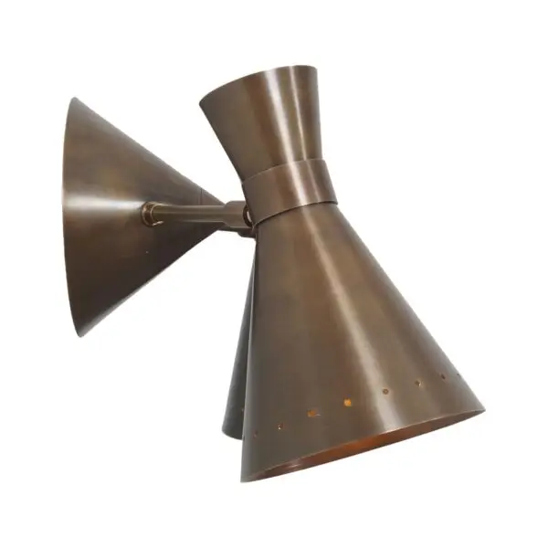 Double Shade Brass Articulated Arm Wall Lamp - Image 3