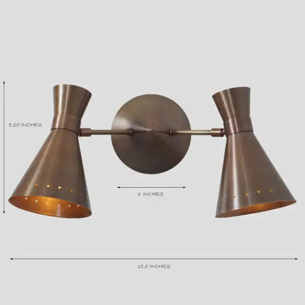 Double Shade Brass Articulated Arm Wall Lamp - Image 4