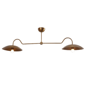 2 Disk Shade Brass Chandelier