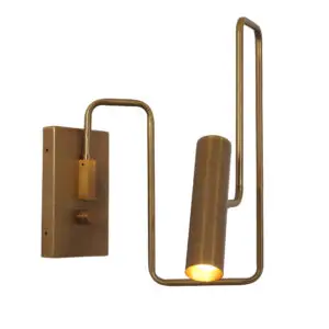 Articulated Brass Swing Arm Single Light Wall Lamp