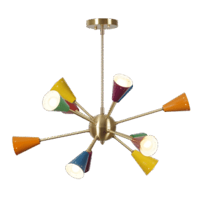 Multi Color Twelve Light Sputnik Chandelier