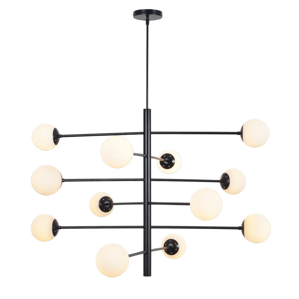 Tortora 8 Brass Globe Chandelier