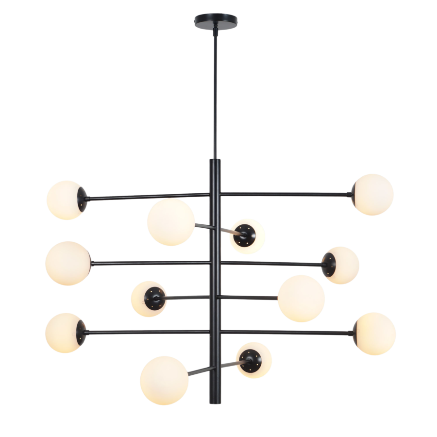 Tortora 8 Brass Globe Chandelier