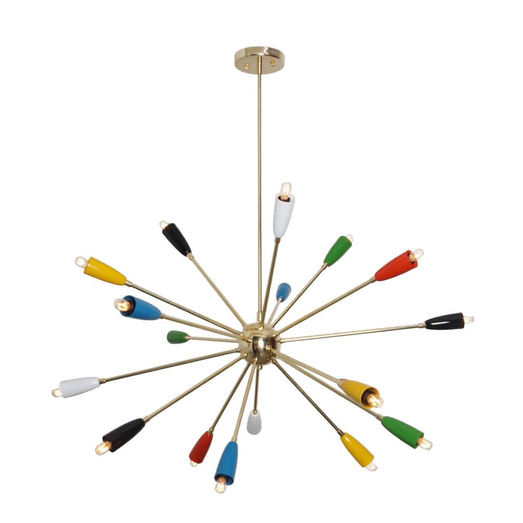 Eighteen Light Multi Color Sputnik Chandelier