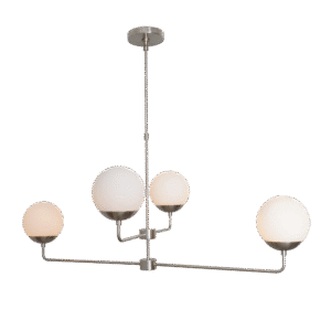 Four Glass Globe Shade Light Brass Sputnik Chandelier