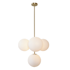 Five Globe Brass Pendant Light Fixture