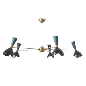 5 Arm Stilnovo Style Modern Brass Sputnik Chandelier