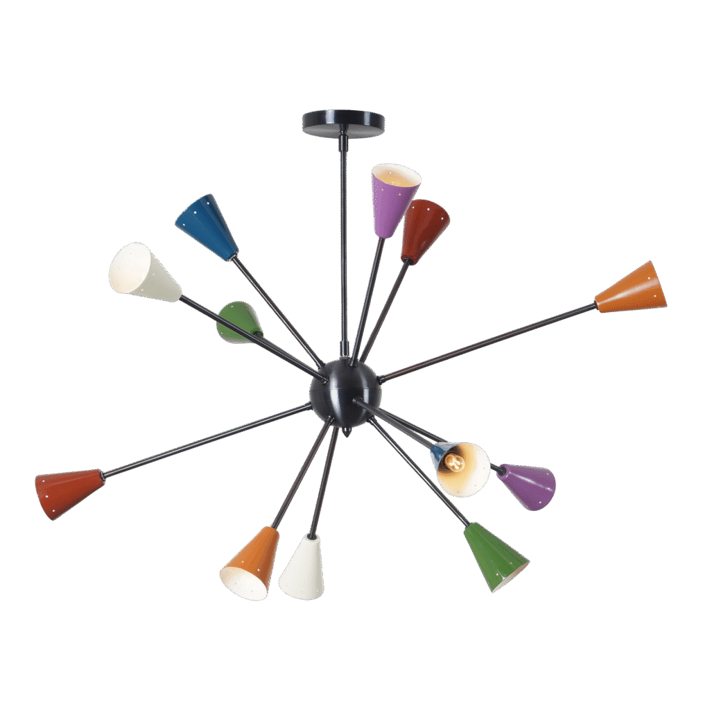 Twelve Light Multi Color Sputnik Chandelier