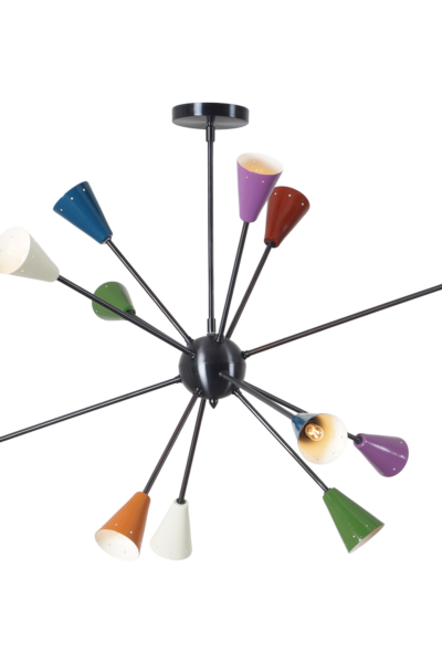 Twelve Light Multi Color Sputnik Chandelier