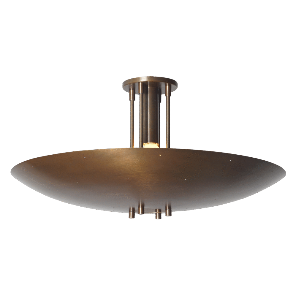 Brass Ceiling Flush Mount Pendant Light Fixture