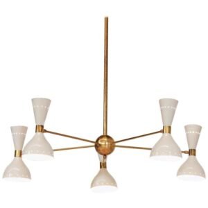Sputnik Style 5 Arm Modern Brass Sputnik Chandelier