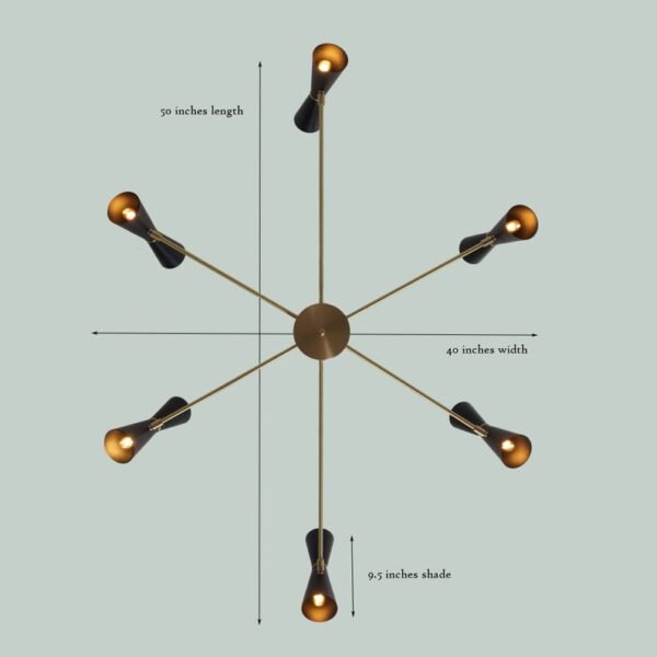 12 Lights Stilnovo Style Modern Brass Sputnik Chandelier - Image 3