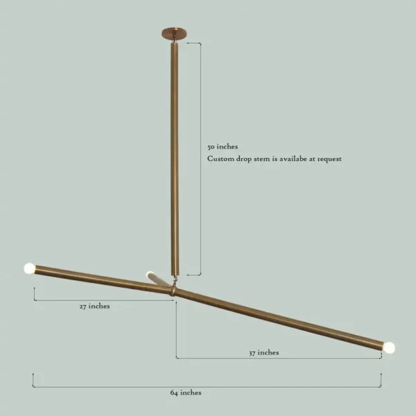 Arrow Larger Brass Pendant Chandelier - Image 2