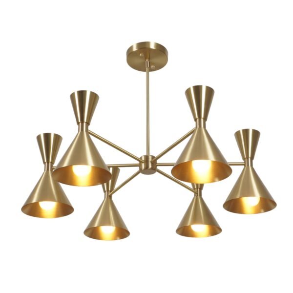 6 Cone modern brass sputnik chandelier - Image 3