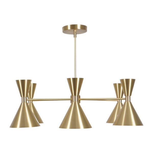 6 Cone modern brass sputnik chandelier - Image 2