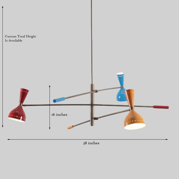 Giano Orbitale 6-Light Brass Chandelier - Image 4