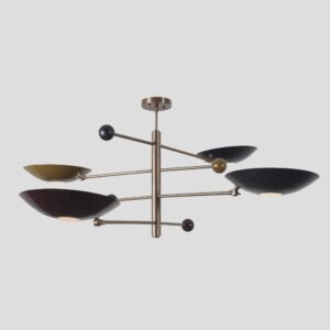 Light Small Pendant Mid Century Modern Raw Brass Sputnik chandelier