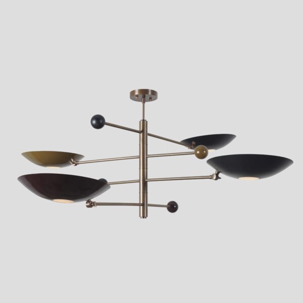 Light Small Pendant Mid Century Modern Raw Brass Sputnik chandelier