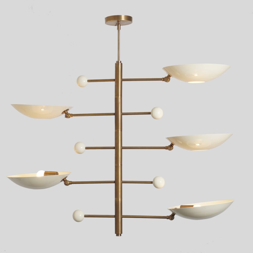 Modern Raw Brass Sputnik chandelier light