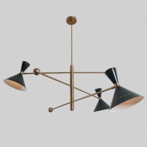 Light Pendant Mid Century Modern Raw Brass Sputnik chandelier