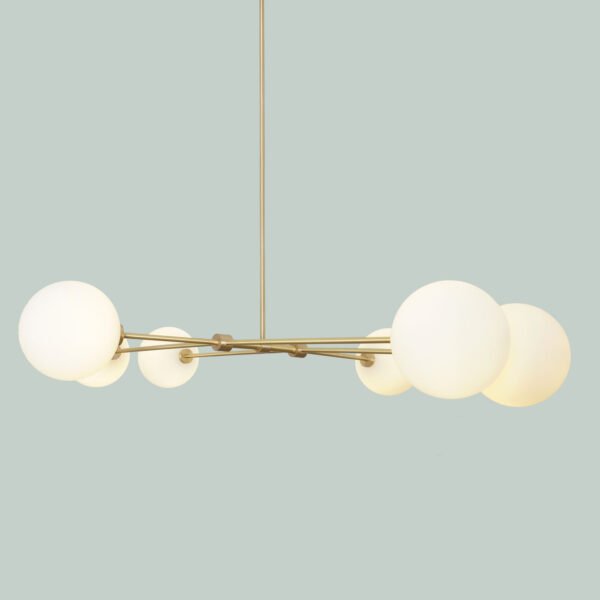 Globe Pendant Mid Century Brass Sputnik chandelier light - Image 2