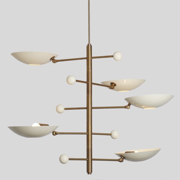 Modern Raw Brass Sputnik chandelier light - Image 2