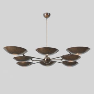 8 Pendant Mid Century Modern Raw Brass Sputnik chandelier